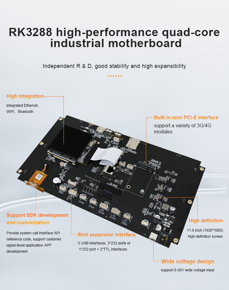 10.1 Inch Embedded LCD Display Android 8.0 HD IPS SKD Kit LCD Panel Module