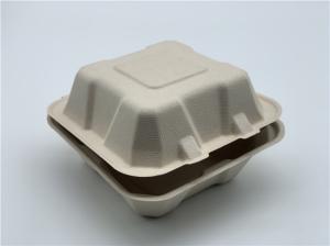 China Bagasse Hamburger 6 Inch 20g Biodegradable Takeout Containers wholesale