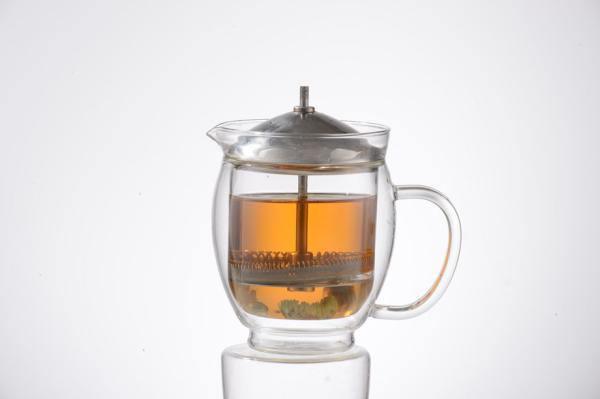 Double wall glass, Heat-resistant glass teapot, borosilicate glass tea set,