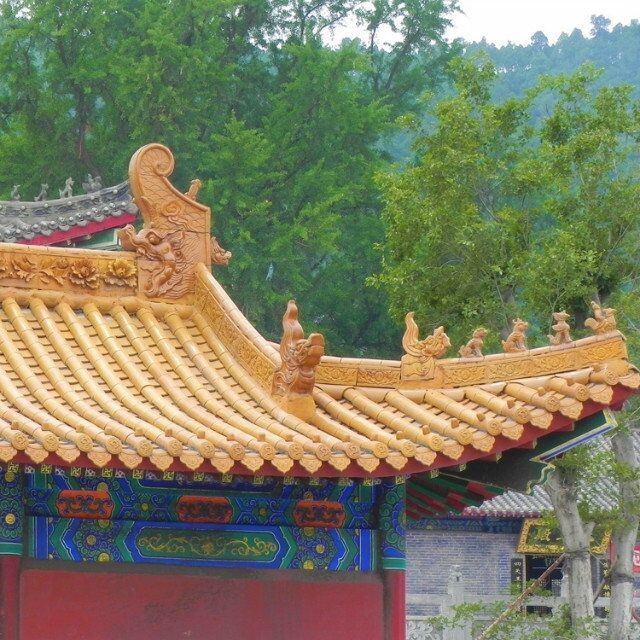Clay burn roof tiles for Chinese temple restoration in Malaysia