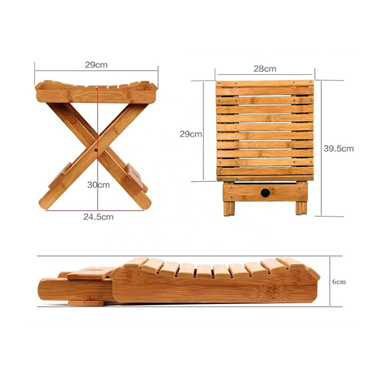 Modern Design Adult Children Portable Folding Stool Made of Natural Bamboo for Outdoor