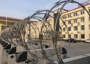 China Sliver Color Hot Dipped Galvanized Razor Barbed Wire , Concertina Wire wholesale
