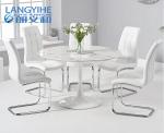 120cm White Marble Round Dining Table And Upholstered Dining Chair