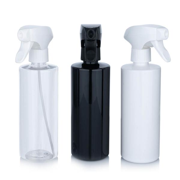 500ml Plastic Transparent/Black/White Clear Cylindrical Bottle With White/Black