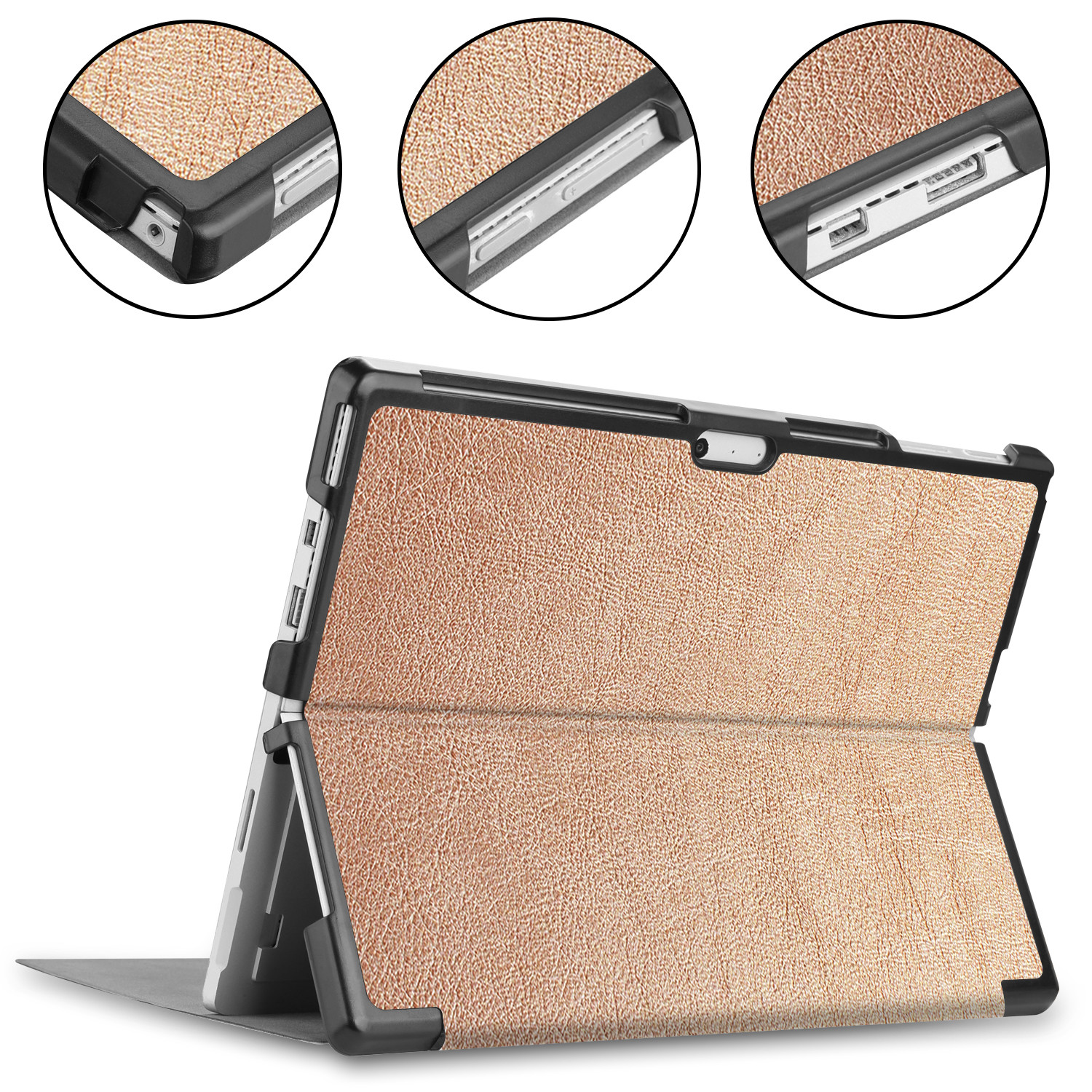 Microsoft Surface Pro 6 Case, Smart Slim Shell Stand Cover for Surface Pro 6 /5(Pro 2017)/Pro 4 Tablet