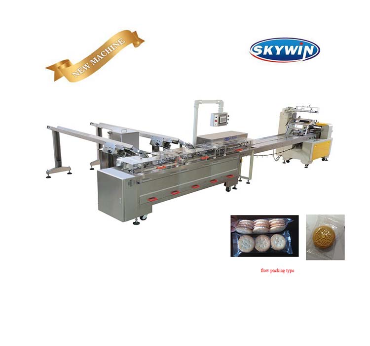 100-1300sandwiches/Min Ice Cream Biscuit Sandwiching Machine With Packing Machine