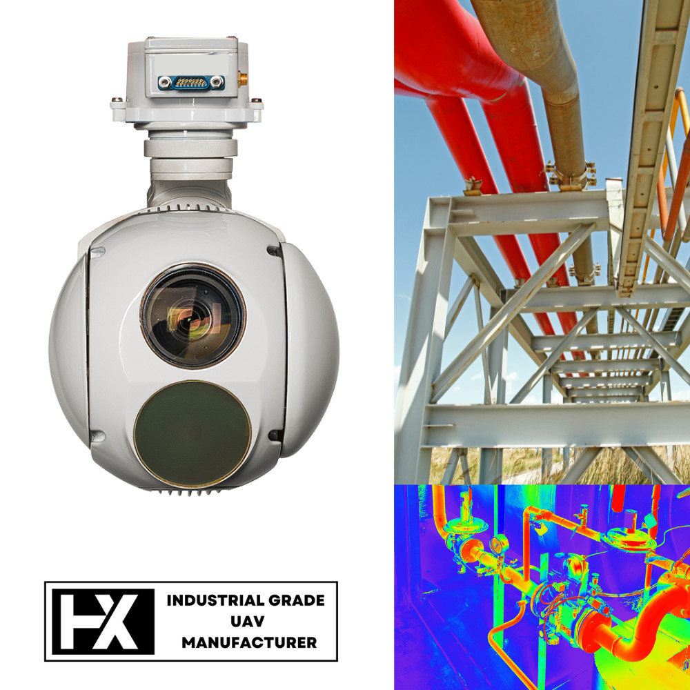 3KM Laser Ranging 640X512 Thermal Drone Pod 1KG Weight 0.4µM~0.9µM Working Wavelength 15KM Detection Range