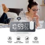 Square Projection Alarm Clock With Radio LED Display Temperature Humidity