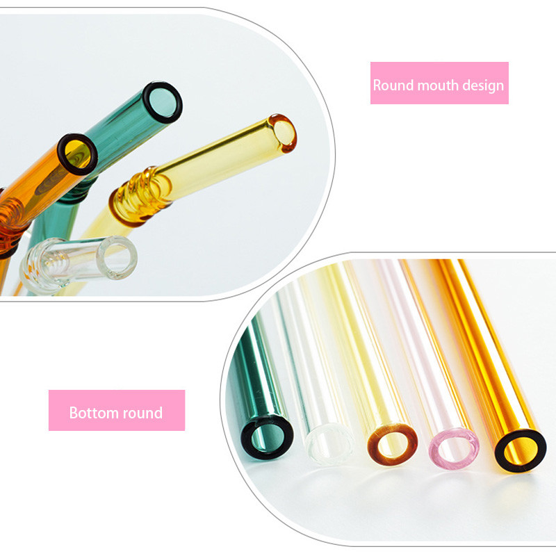 Curved Reusable Borosilicate Bent Glass Straws