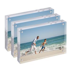 China Acrylic Magnetic Photo Frames 10*15*1.6cm Double Sided Tabletop Picture Frames wholesale