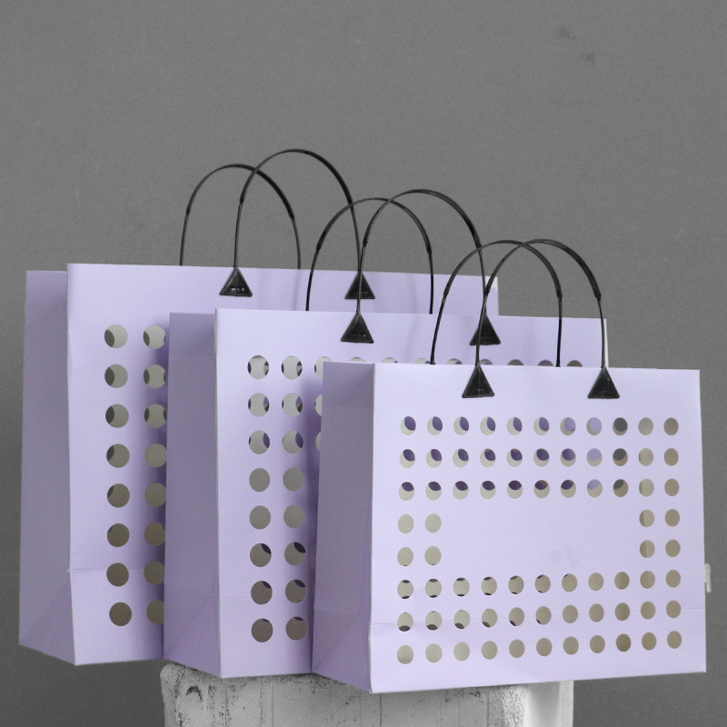Business Shopping Gravure Printing High End Fashion Luxury Heavy Hollow Out Paper Bags