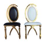 Modern Banquet Dining Chair Leather Velvet Cover Stainless Steel Frame