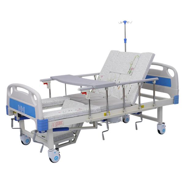 Factory Cheap 5 Crank Manual Medical Hospital Bed with Toilet Medical Bed