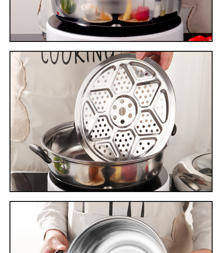 Wholesale 28cm Cooking Pot 2 Layer Cooking Steamer Stainless Steel Food Steamer Steamer Pot With Lid