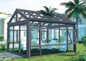 China Winter Garden Sunlight Room Small Steel Venlo Glass Greenhouse Laid Back wholesale