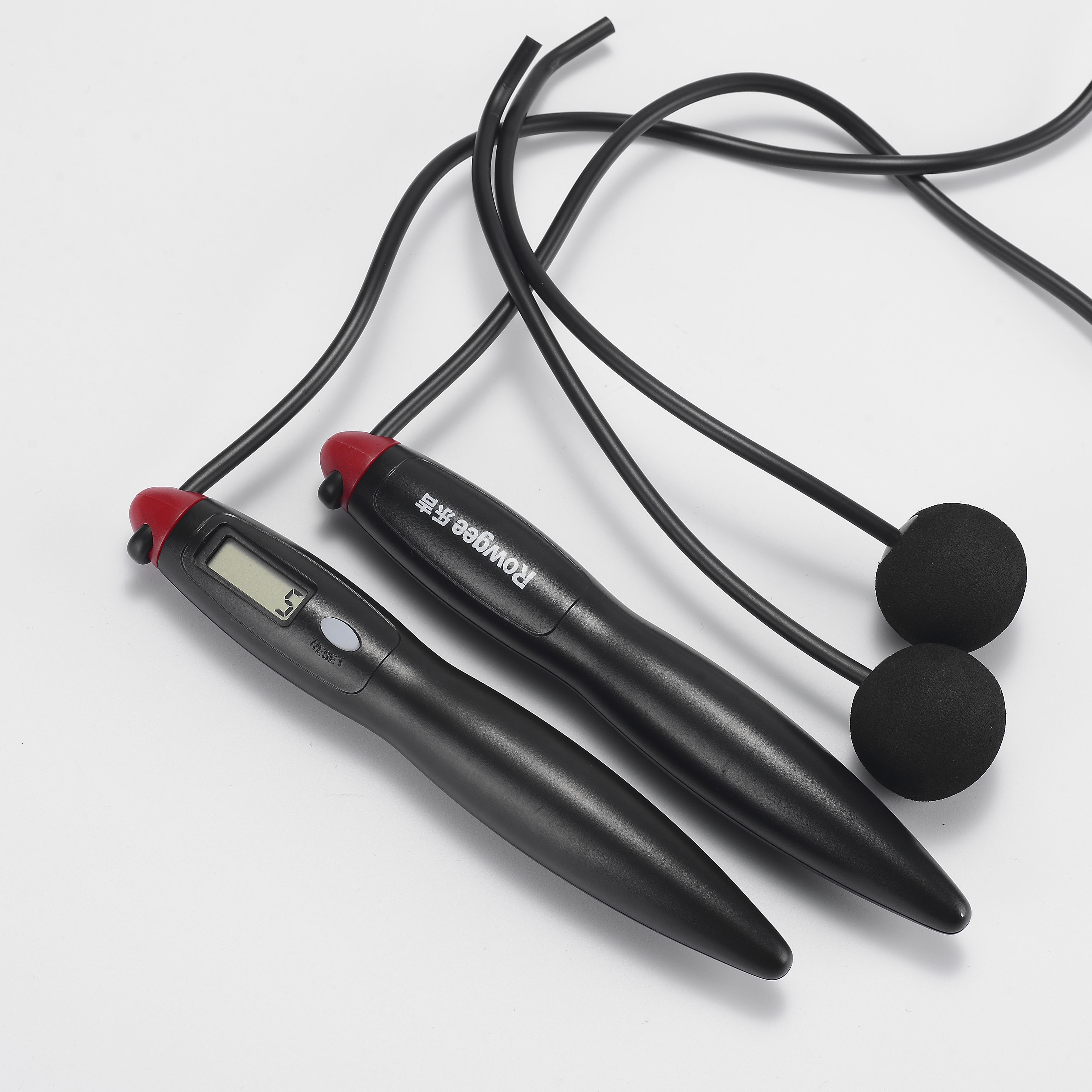 Simple Black Indoor Cordless Jump Rope JS-310 With 200mm Length And Loop Counter