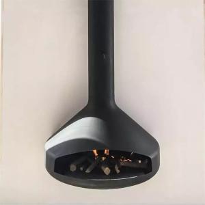 China Black Coated Indoor Heater Wall Mounted Wood Hanging Suspended Fireplace wholesale