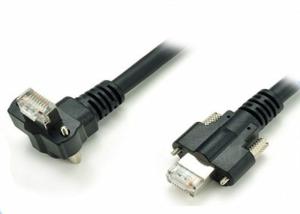 China Black CAT 6 SSTP Camera Data Cable / Right Angle Cable M2 Nickel Plated Screw wholesale
