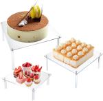 Assembled Design Acrylic Cake Stand Buffer Table Riser Food Serving Custom
