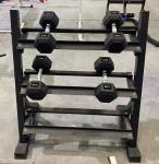 Three Layer Commercial Fitness Equipment Dumbbell Rack Metal Set For Strength