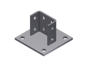 China Electrical Galvanized 12 Holes Custom Strut Fitting Post Base wholesale