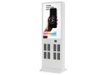 Advertising LCD Rental Phone Charging Kiosk Station With Credit Card Reader And