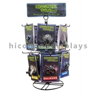 China Metal Spinner Rack Display Stand 2 - Layer Countertop Wire Rack Display With Signage wholesale