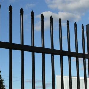 China Powder Coated Steel Security Fence , Wrought Iron Spear Top Steel Palisade Security Gates wholesale