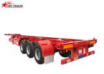 40ft 3 Axles Tipping Skeletal Container Trailer Carbon Steel Material