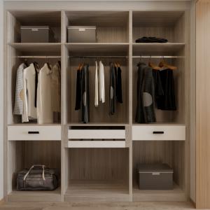 China Wooden Lacquer 8x8 Walk In Closet Organizer U Shaped Bedroom Furniture wholesale