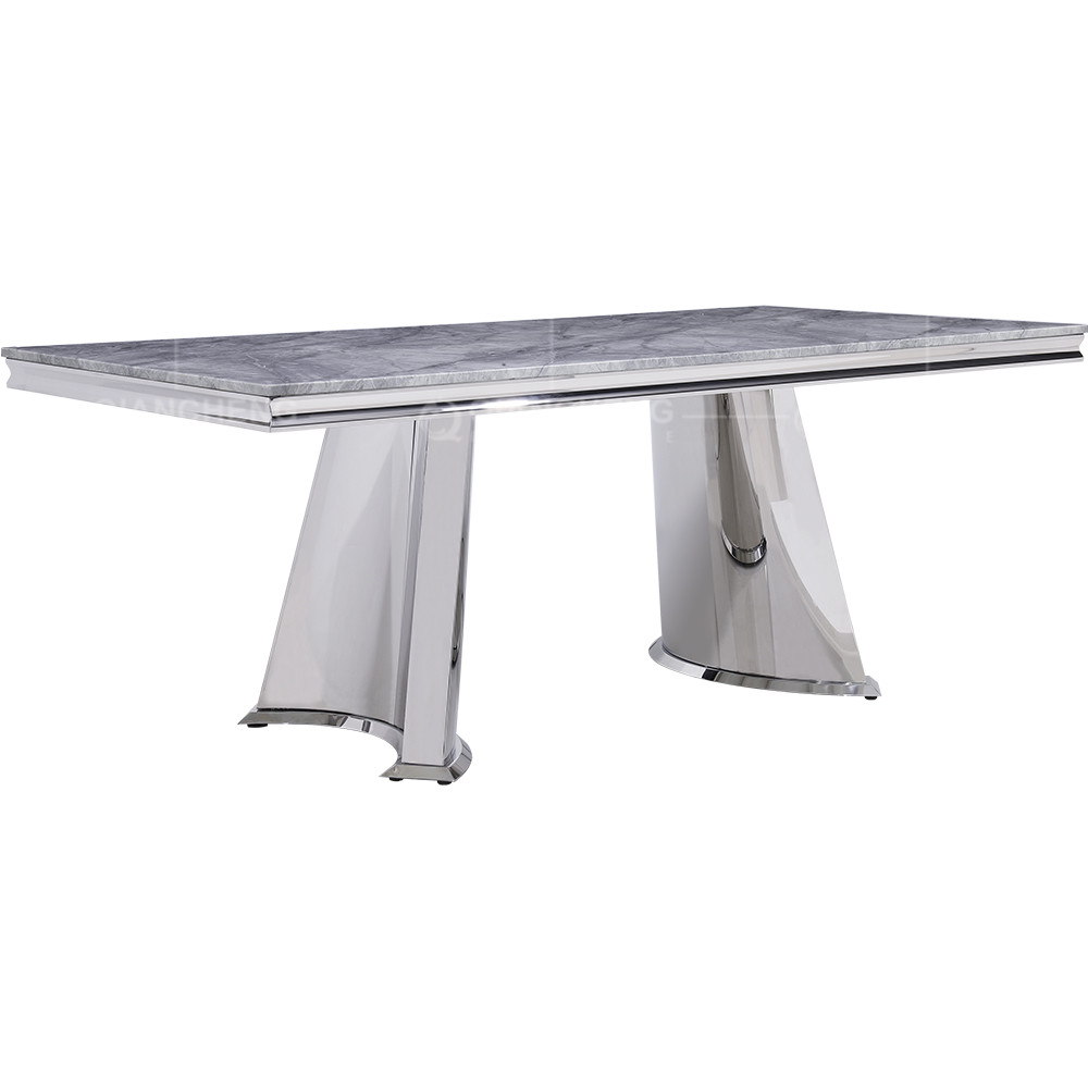 Luxury Modern 200cm Grey Marble Top Dining Table 78inchx39inchx30inch