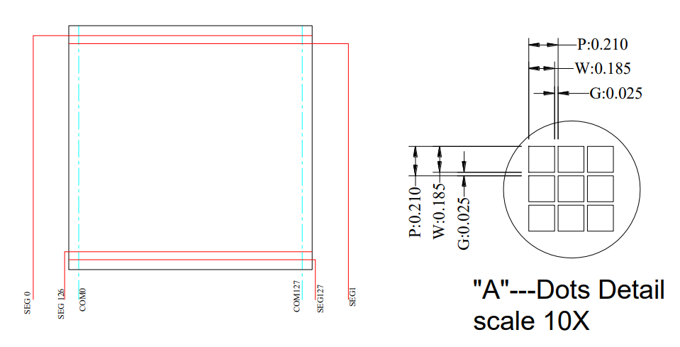 128x128 1.5'' Small Square White Mono OLED Display 25Pin SSD1107 Monochrome PMOLED