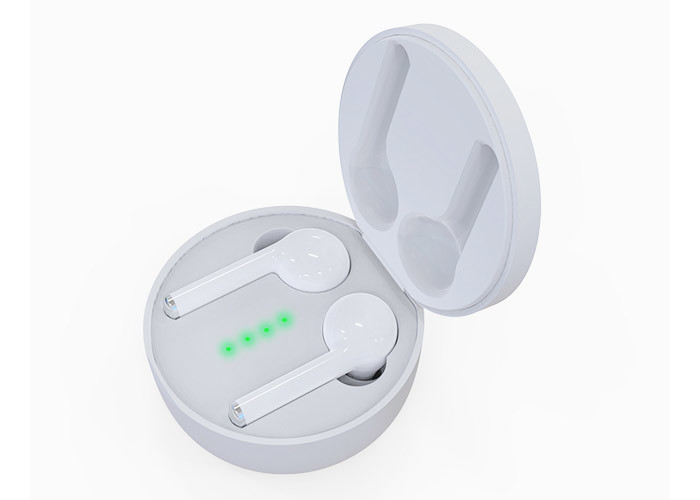Black / White Wireless Noise Cancelling Earbuds With Round Packing Box