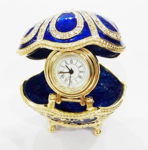 China Handicraft faberge egg metal jewelry box Faberge Egg Trinket Jewelry Box with a Pearl Estee Egg Jewelry trinket box wholesale