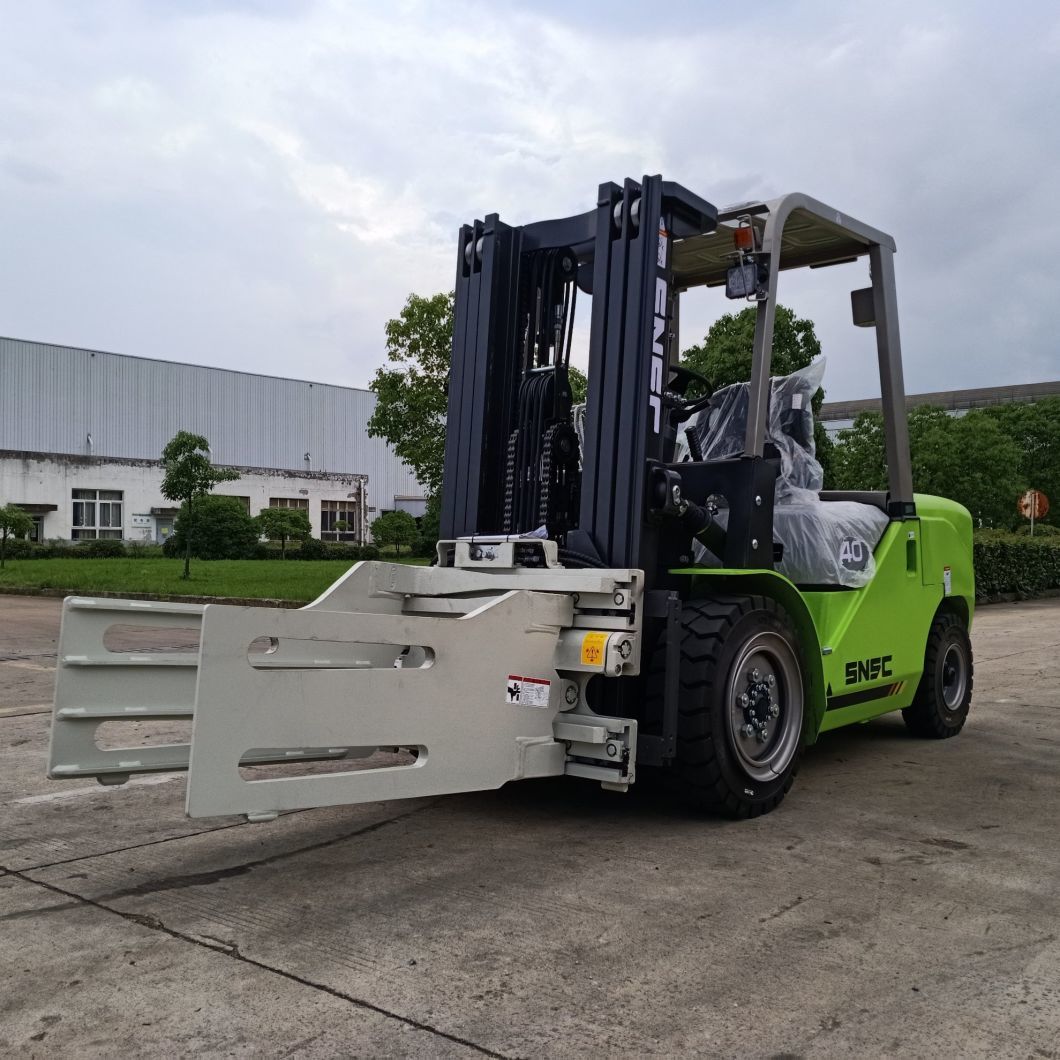 Montacargas 4 Ton Diesel Empilhadeira Forklift with Bale Clamp Attachment