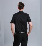 100% Cotton Casual Work Uniforms , Durable Short Sleeve Black Work Shirt For Men