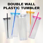 Double Wall Acrylic Sublimation Glass Snow Globe Tumbler 24oz