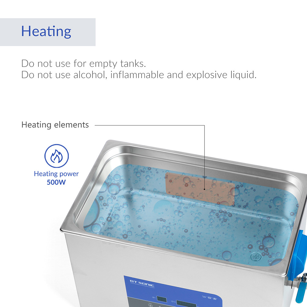 400W Heated 40KHz Ultrasonic Parts Washer 30L Ultrasonic Cleaner