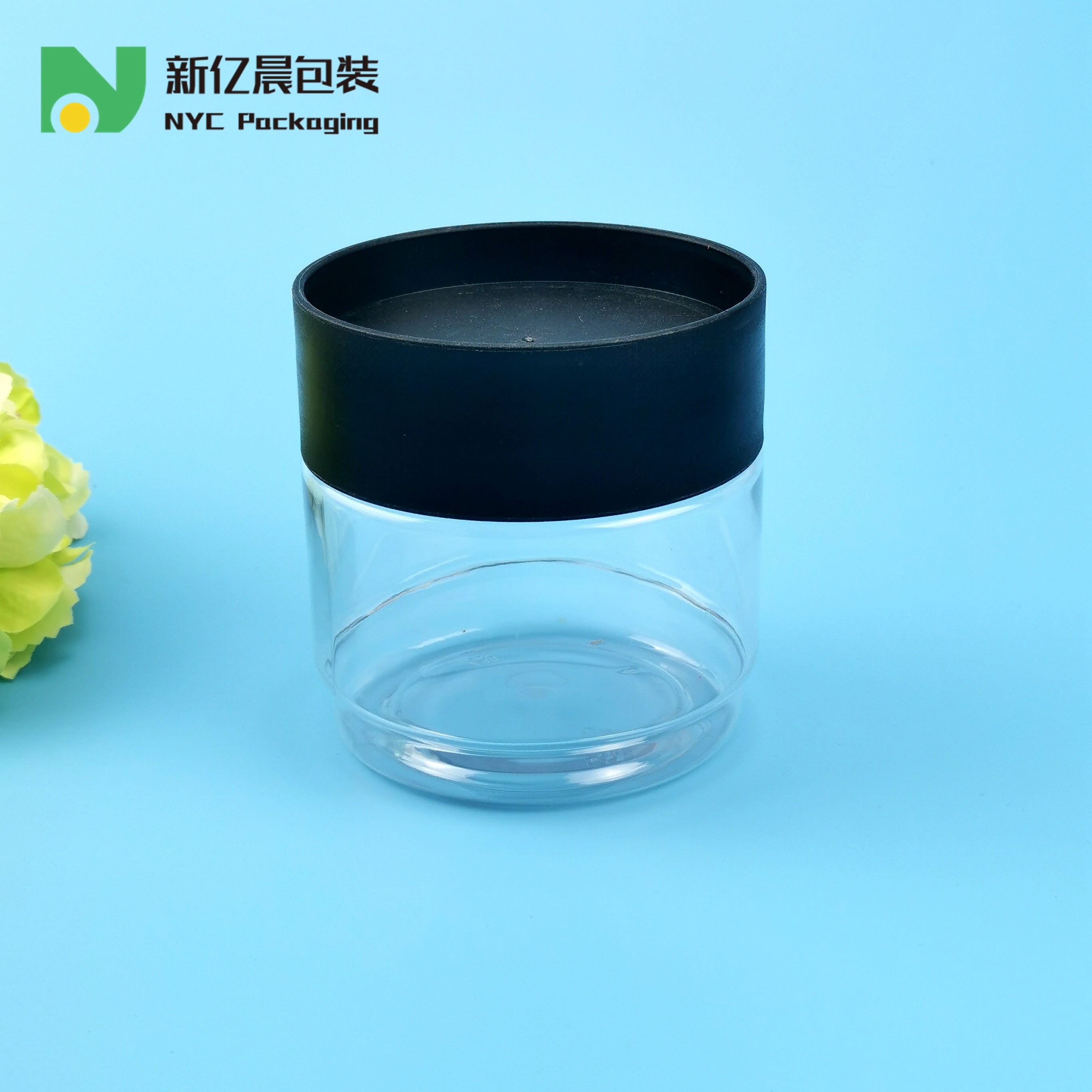 438ml Clear PET Food Grade Plastic Jars With Stackable Screw Cap