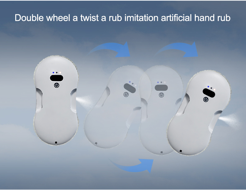 Ultra Thin Electric Window Washing Robot for Noise 65dB and PRODUCT SIZE 295*145*62mm
