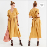 New Design Relaxed Fit Deep V-neckline Stripe Linen Dress for Woman