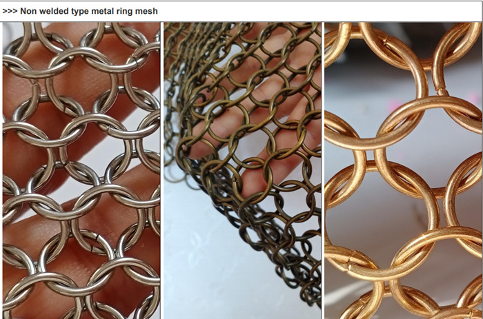 Design And Manufacture Metal Mesh Curtain With Stainless Steel Rings