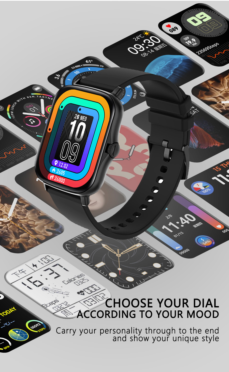 Y32 smart watch 320*385 1.72 Inch girls SLIDER Design IP67 Waterproof