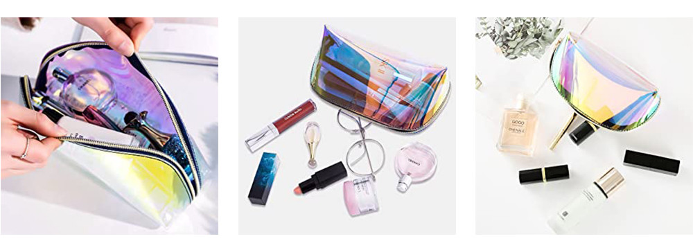Girls Waterproof Portable Toiletry Bag With Gold Zipper
