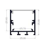 Living Room Suspended LED Profile 35*35mm Aluminium LED Strip Light Profile
