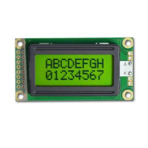 China STN Transflective 0802 Character LCD Display Module Positive Green Monochrome wholesale