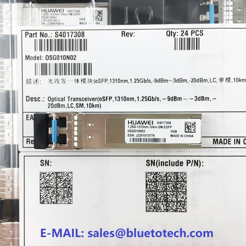 Huawei SFP - GE - LX - SM1310 Optical Transceiver ESFP GE Single Mode 1.25G 1310nm 10km LC 02315200