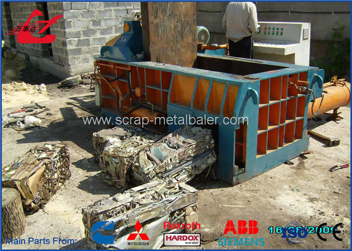 Pupular Scrap Metal Baler Hydraulic Aluminum Scrap Baling Press 250x250mm Bale