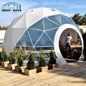 China Metal Geodesic Dome Tent / White Geodesic Dome Translucent Cover wholesale