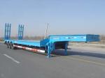Drop Deck Low Flatbed Trailer For Vessels Transport , Flat Bed Semi Trailer